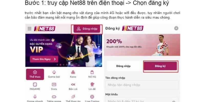 Lưu Ý Quan Trọng Khi Đăng Ký Net88